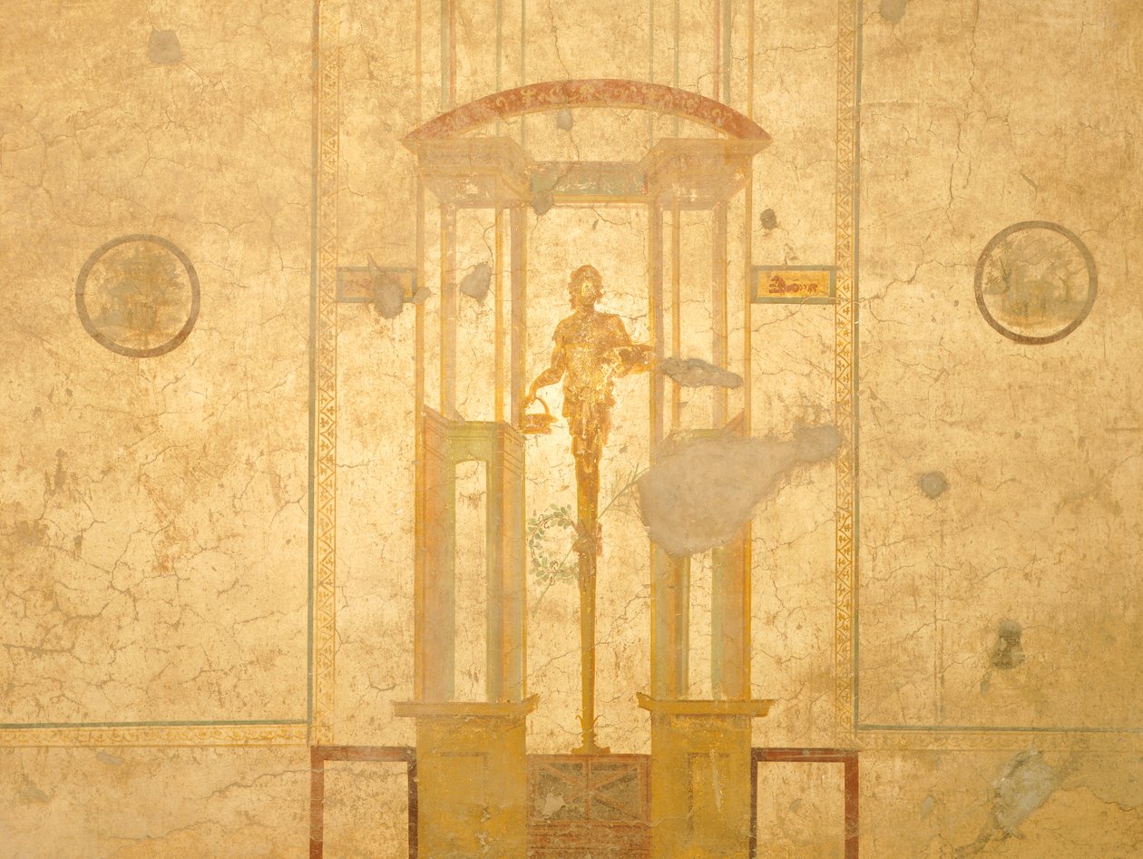 Freske som viser karyatid, fra House of Lovers, Pompeii, Campania, romersk sivilisasjon av Roman Roman