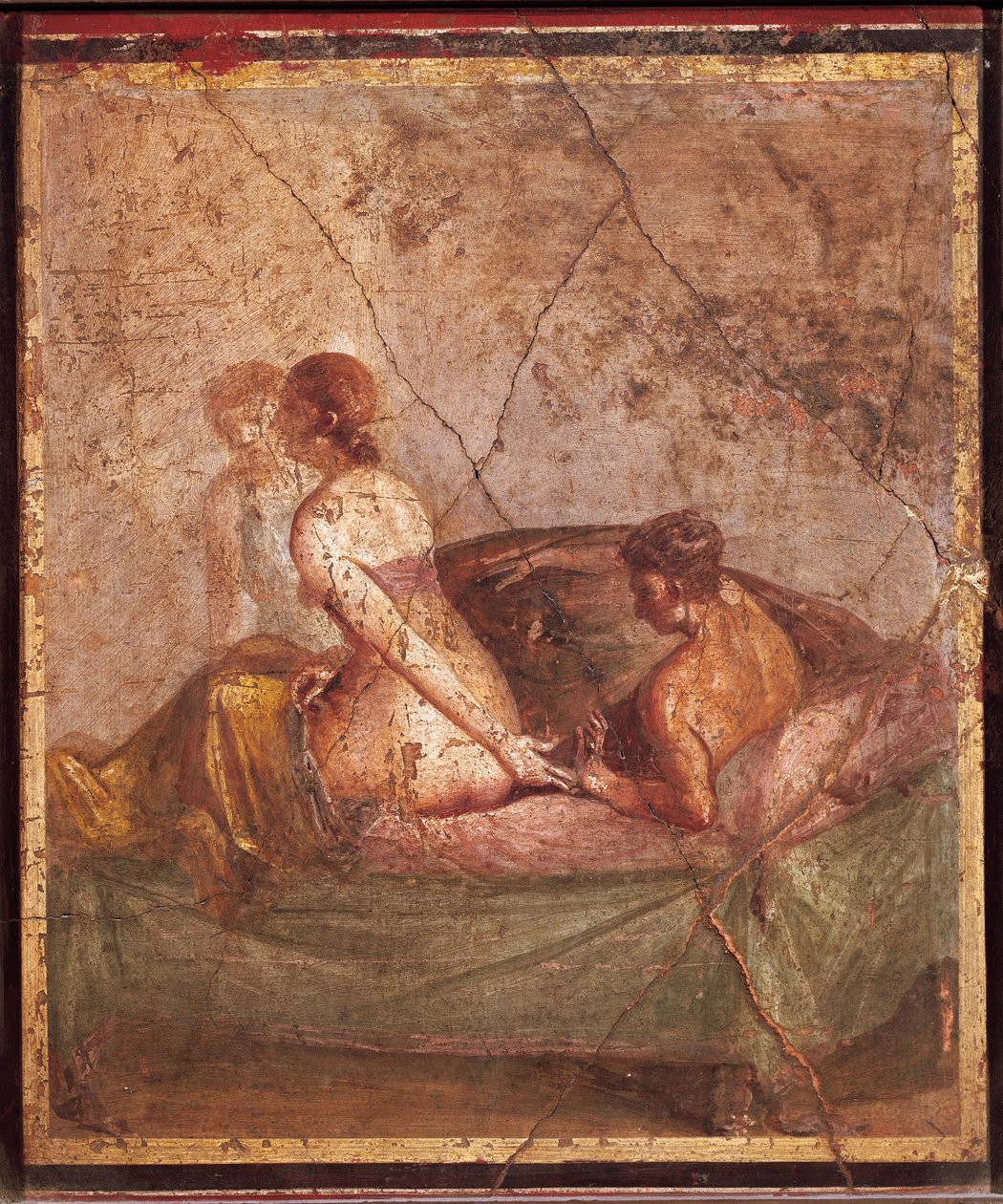 Freske som skildrer erotisk motiv, fra Pompei, Italia av Roman Roman
