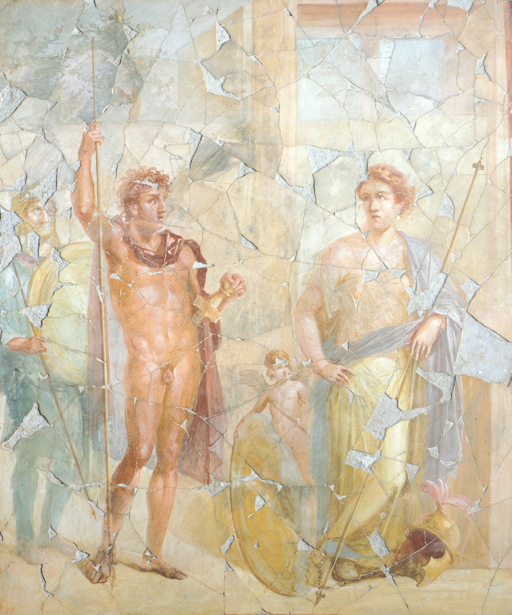 Fresko som skildrer mytologisk emne, House of Fabius Rufus, Pompeii, Campania, romersk sivilisasjon av Roman Roman