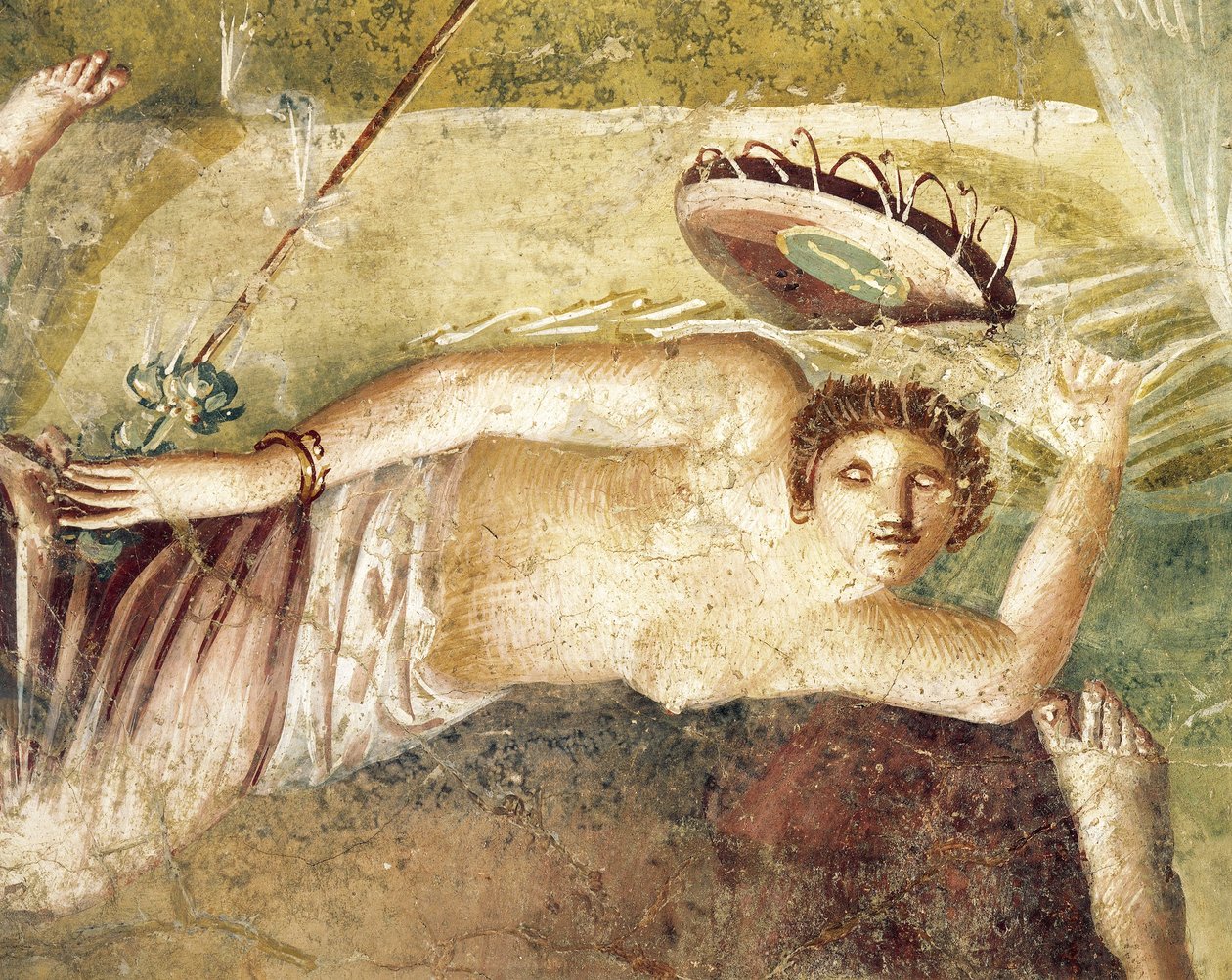 Fresko som viser sovende Maenad, fra House of Citharist, Pompei, Italia av Roman Roman