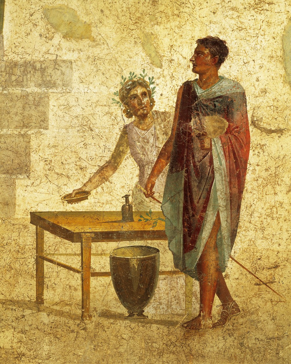 Fresco skildrer Jason og Pelias fra Pompeii av Roman Roman