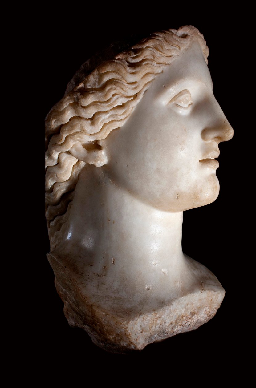 Overhode for gudinnen Junon - Hvit marmorskulptur, romertid, Banasa (Marokko) - Musee d