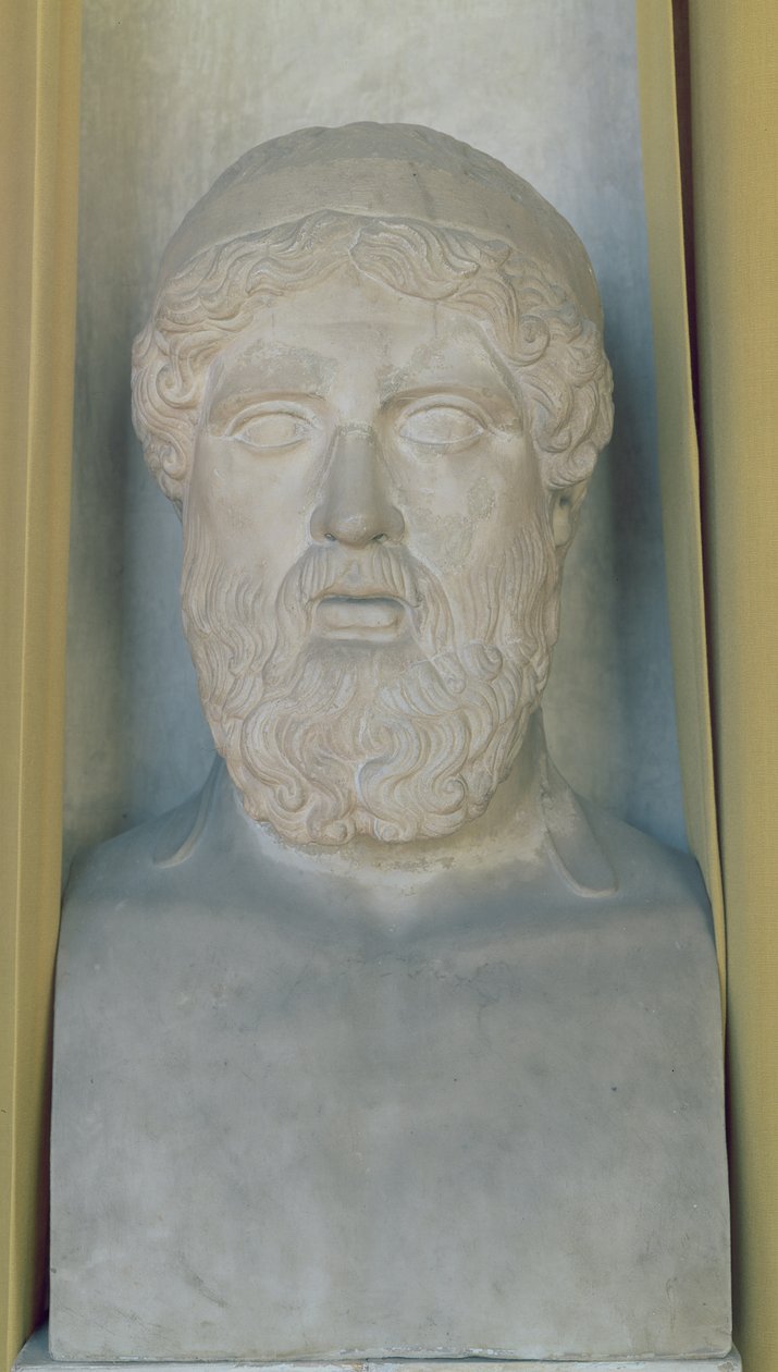 Hermetic bust of Anacreon (marble) av Roman Roman