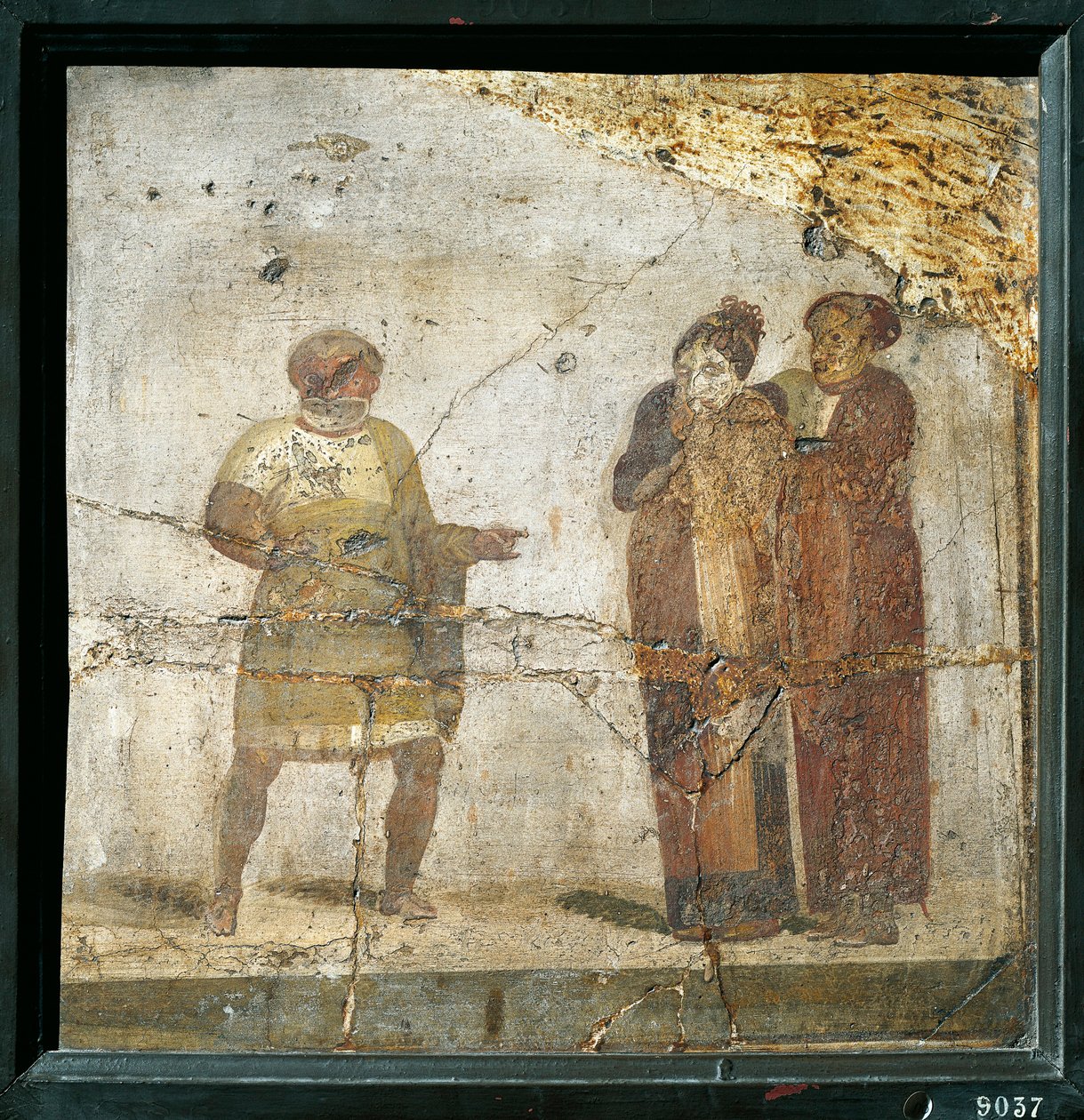 Italia, Campania, Pompeii, Teaterscene, freskomaleri av Roman Roman