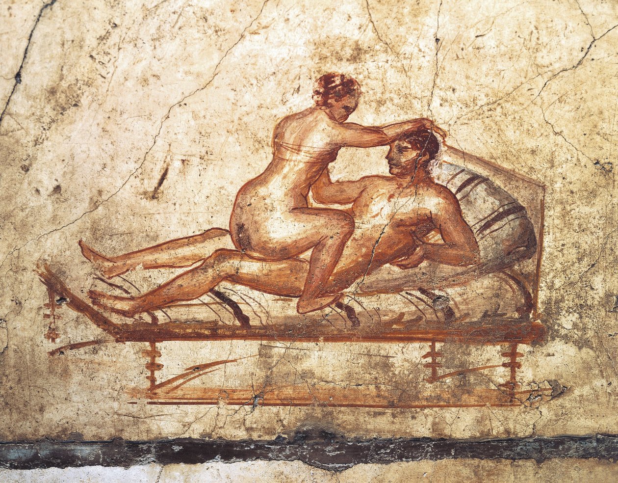 Italia, Campania-regionen, Napoli-provinsen, Pompei, House of Vettii, erotisk freskomaleri av Roman Roman