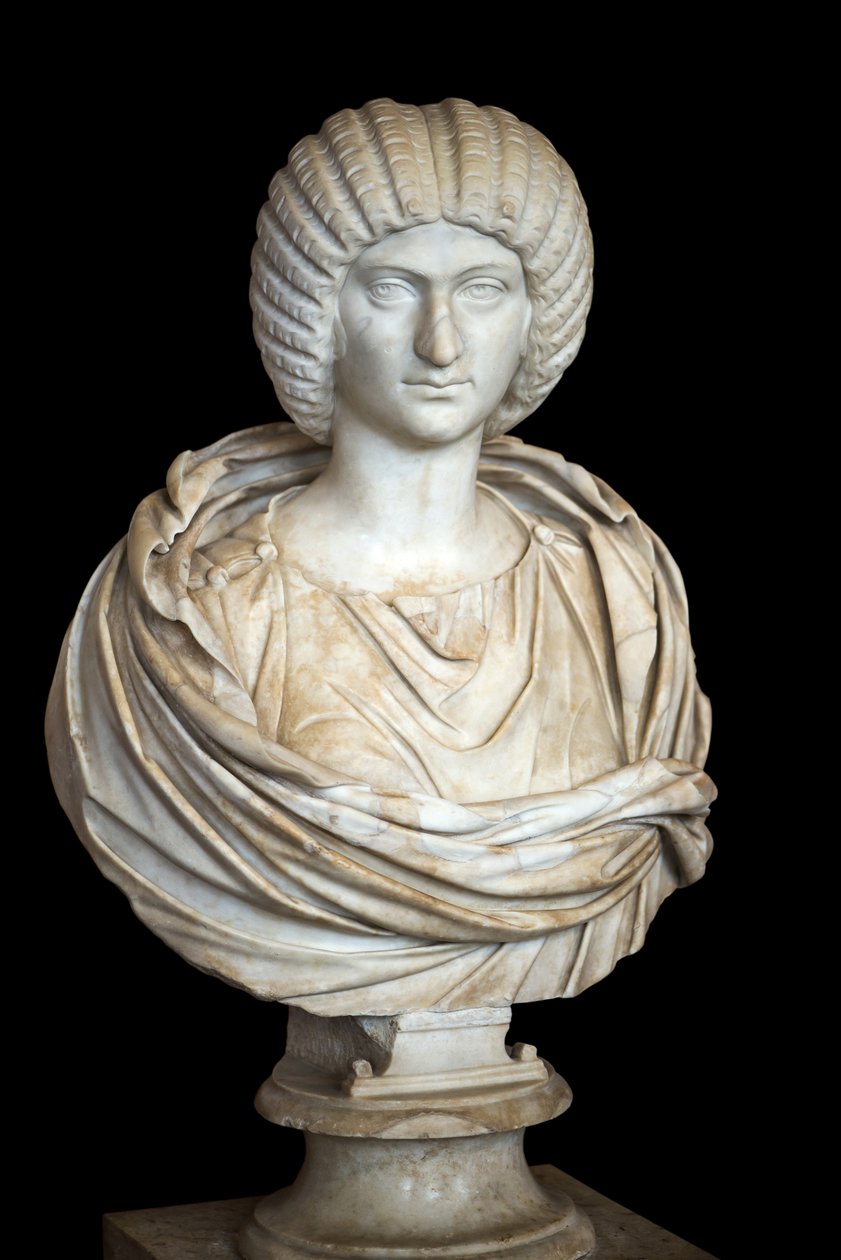 Julia Domna (ca. 170 - 217 e.Kr.), marmor, romersk kunst av Roman Roman