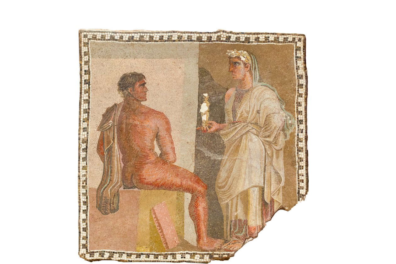 Mosaikk med Orestes og Iphigenia (mosaikk) av Roman Roman