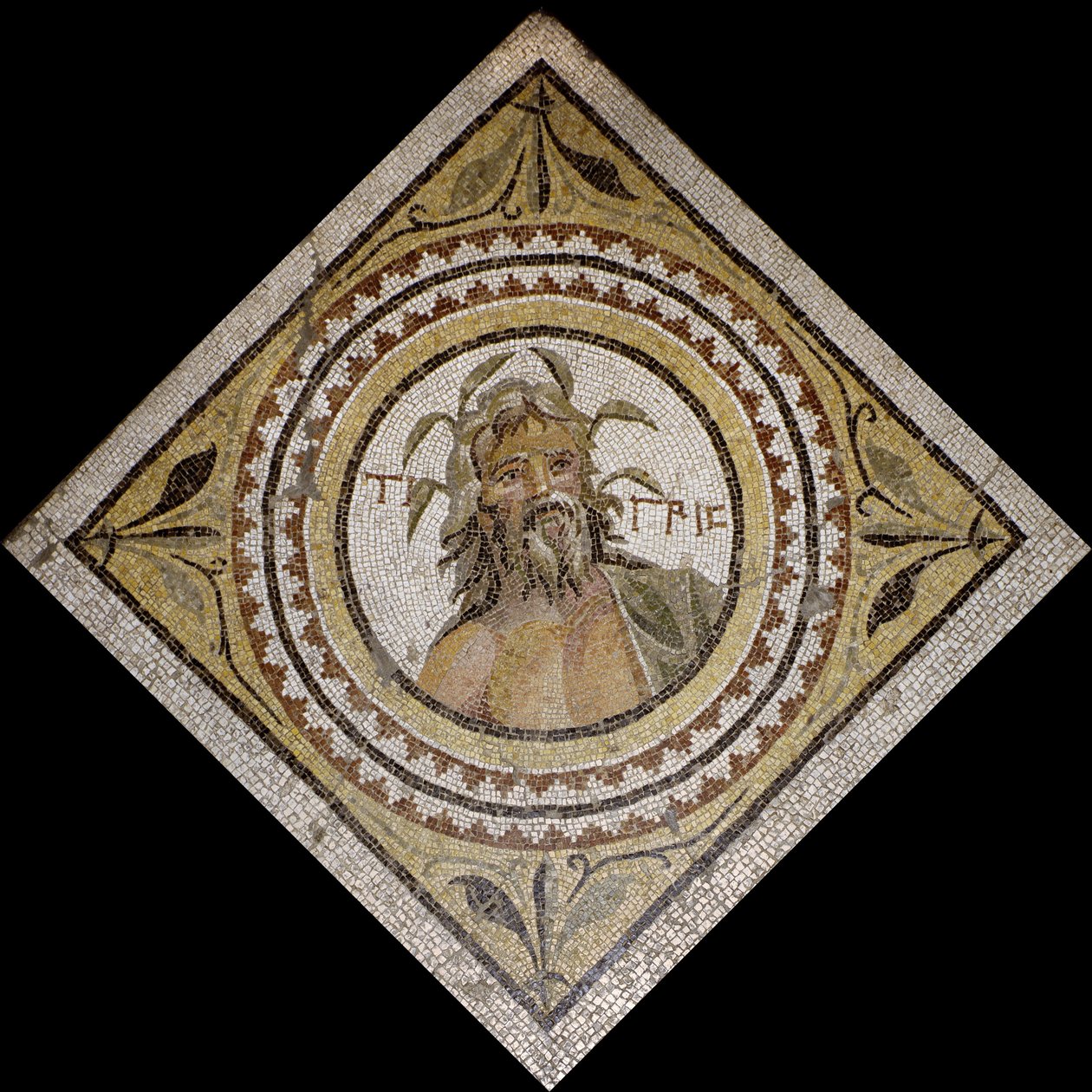 Personifisering av elven Tigris, sent 2./3. århundre e.Kr. (mosaikk) av Roman Roman