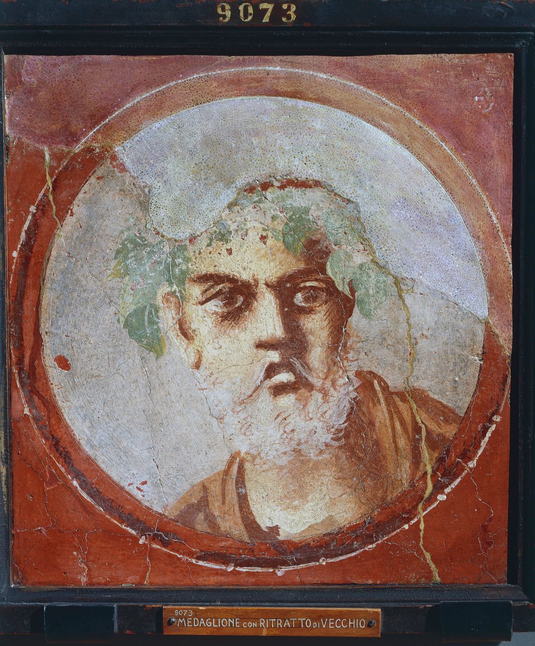 Portrett av en gammel mann (sannsynligvis en poet eller en filosof) fra Italia, Campania, Pompeii, maleri på gips, 55-79 e.Kr. av Roman Roman