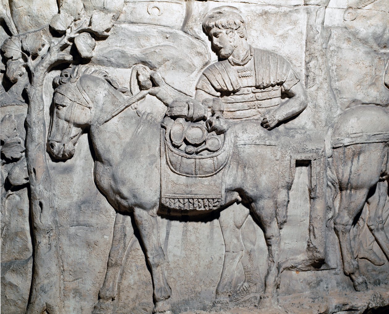 Romersk kunst: "" En mullet last av tyvegods"" Form fra 1862 som gjengir basrelieffene av søylen til Trajan (søylen Trajane) (Colonna Traiana) i Roma bygget under keiser Trajans regjeringstid (53-117). Trajane -kolonnen minnes de seirende kampanjene o av Roman Roman
