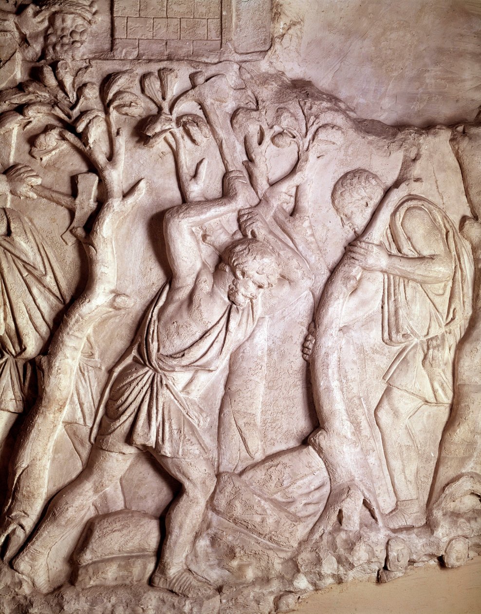 Romersk kunst: rydningsscene, lavrelieff, romersk antikvitetsmuseum, Roma av Roman Roman