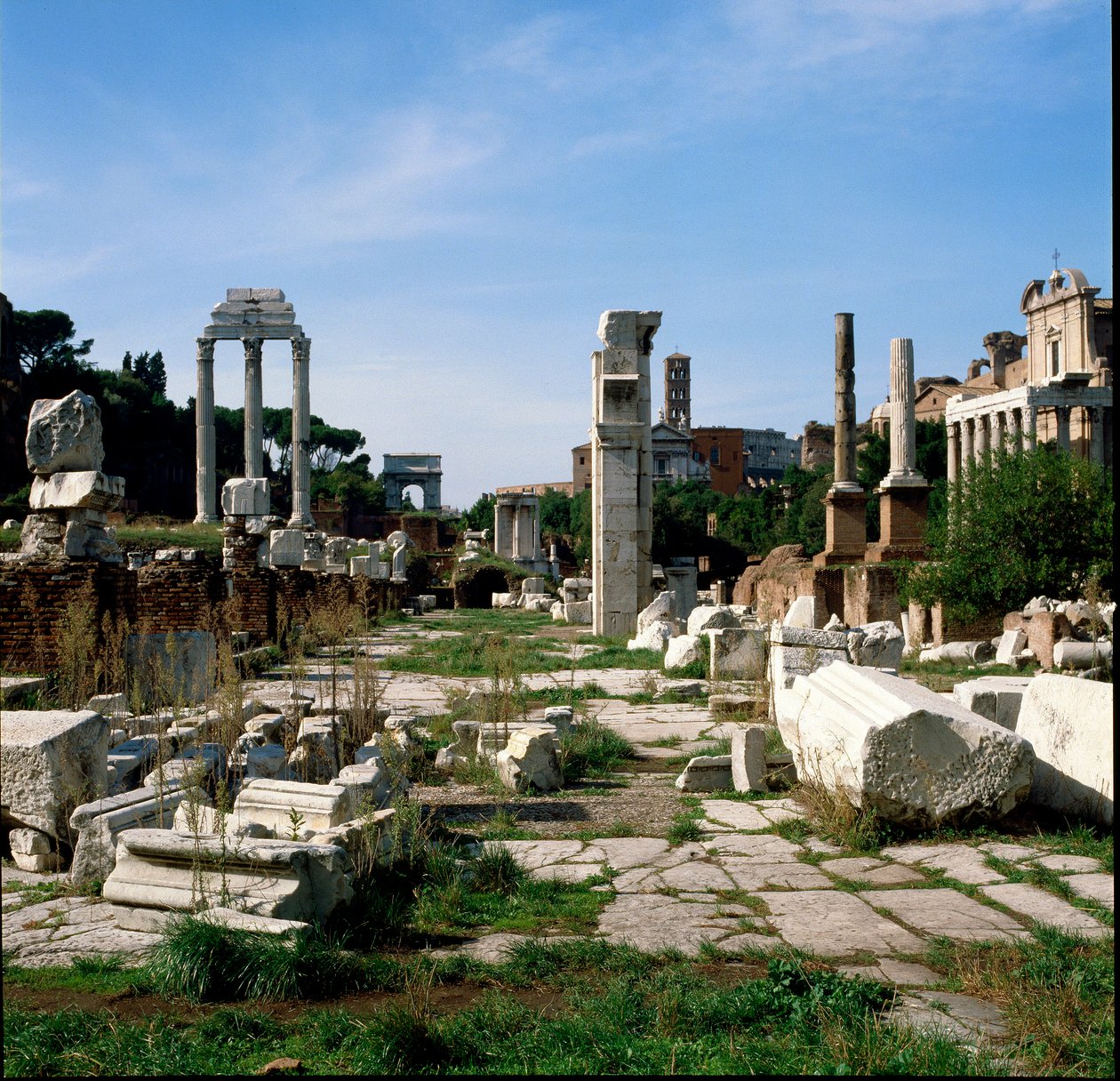 Romersk kunst: utsikt over Forum (foro romano). Roma av Roman Roman