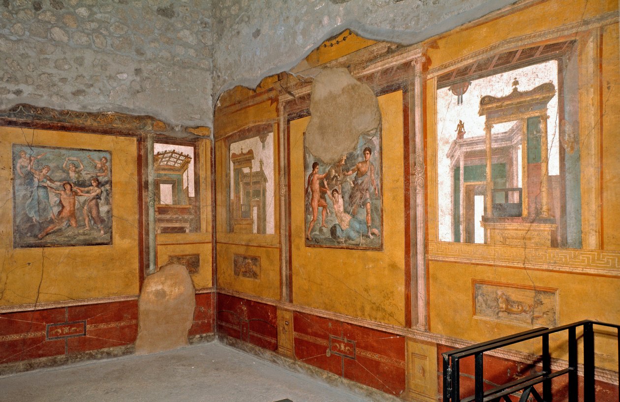 Romersk kunst: utsikt over det gule rommet til huset til brødrene Vettii, Casa dei Vettii) av Roman Roman