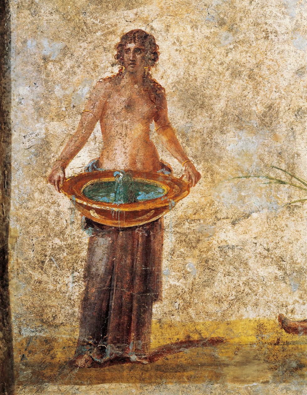 Romersk sivilisasjon - Kvinne som bærer en bøtte med vann, fra Pompei av Roman Roman