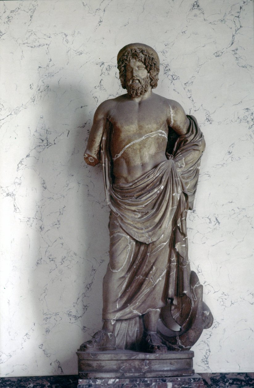 Statue av Asklepius, medisinens gud i den romerske religionen. Louvre-museet, Paris. av Roman Roman