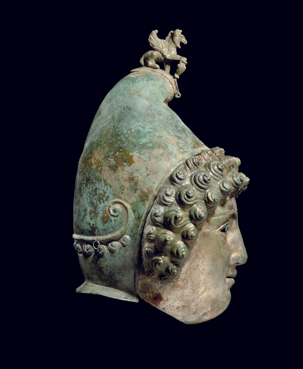 Crosby Garrett-hjelmen, sent på 1.-2. århundre e.Kr. (bronse) (se også 871728-34, 396159, 482018 og 413093-94) av Roman Roman