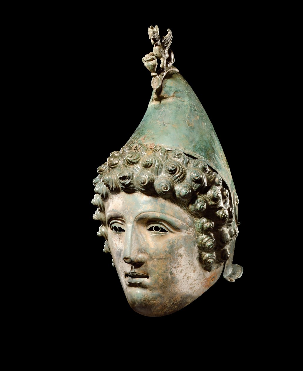 Crosby Garrett-hjelmen, sent på 1.-2. århundre e.Kr. (bronse) (se også 871728-34, 482018, 396169 og 413094) av Roman Roman