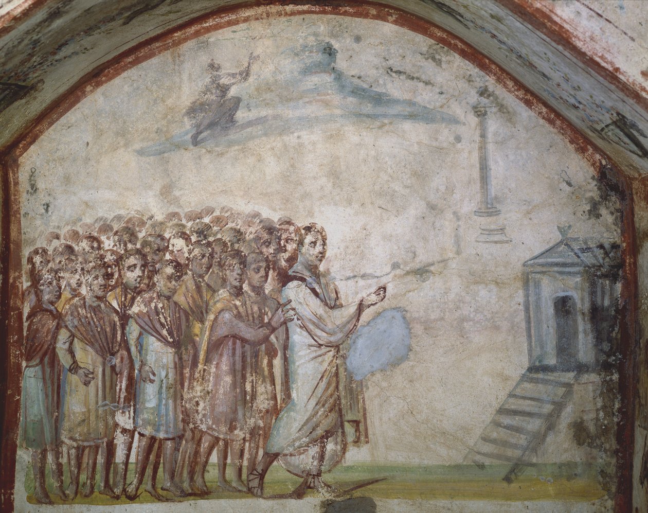 The Raising of Lazarus, Catacombs of Via Latina, Roma av Roman Roman