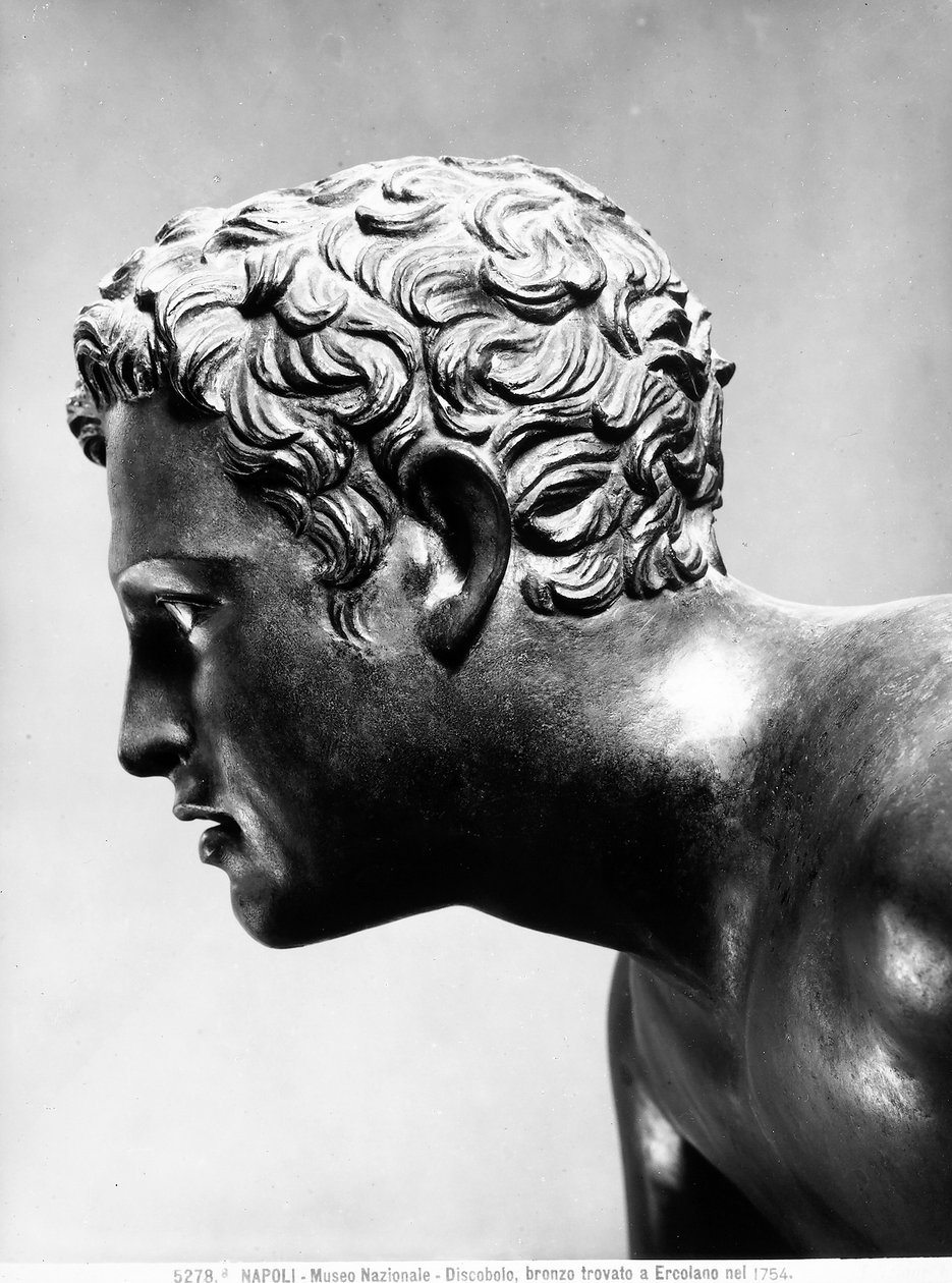 Det forgylte bronseansiktet til Discobolus av Roman Roman