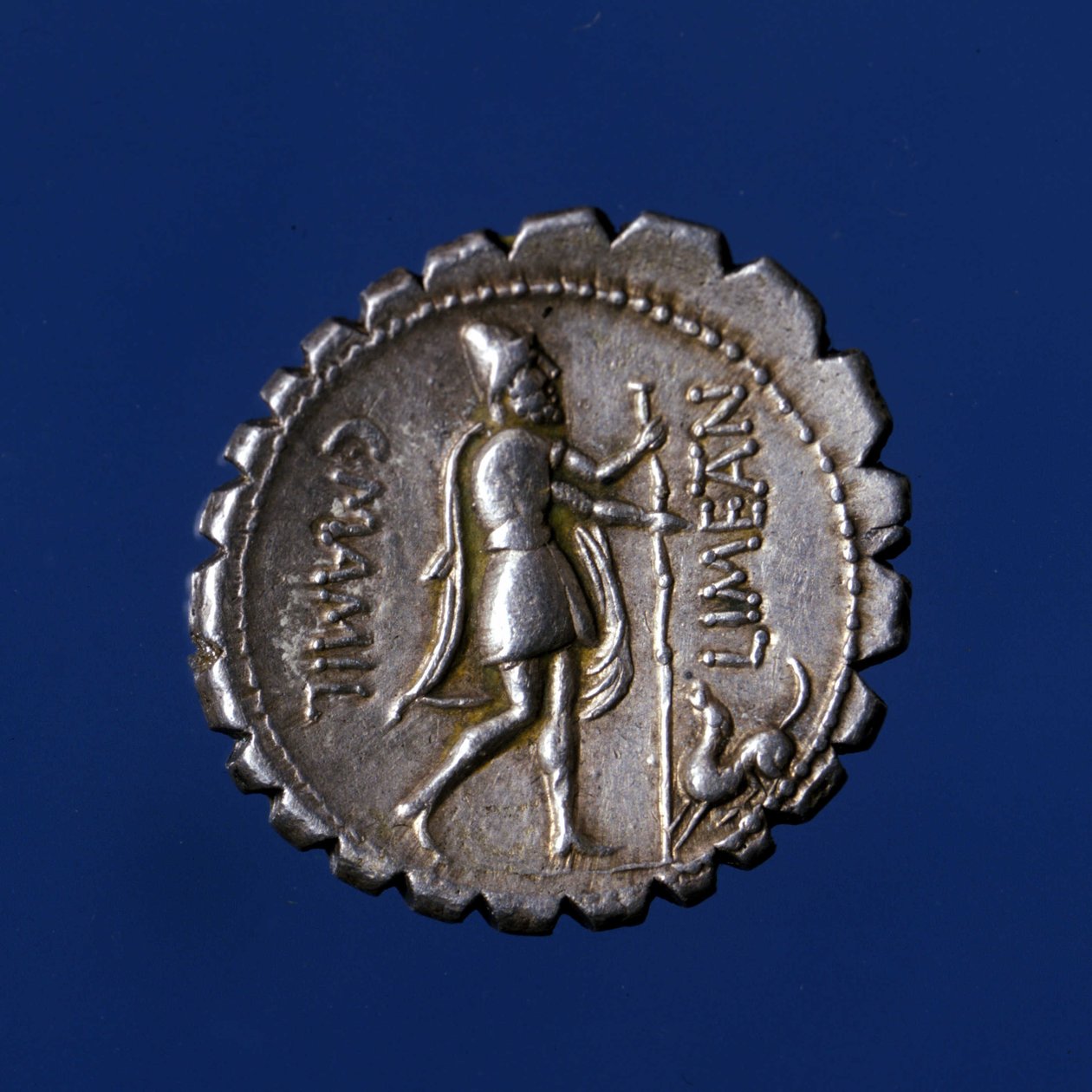 Ulysses gjenkjent av hunden Argo. Romersk sølvmynt, 83 f.Kr. av Roman Roman