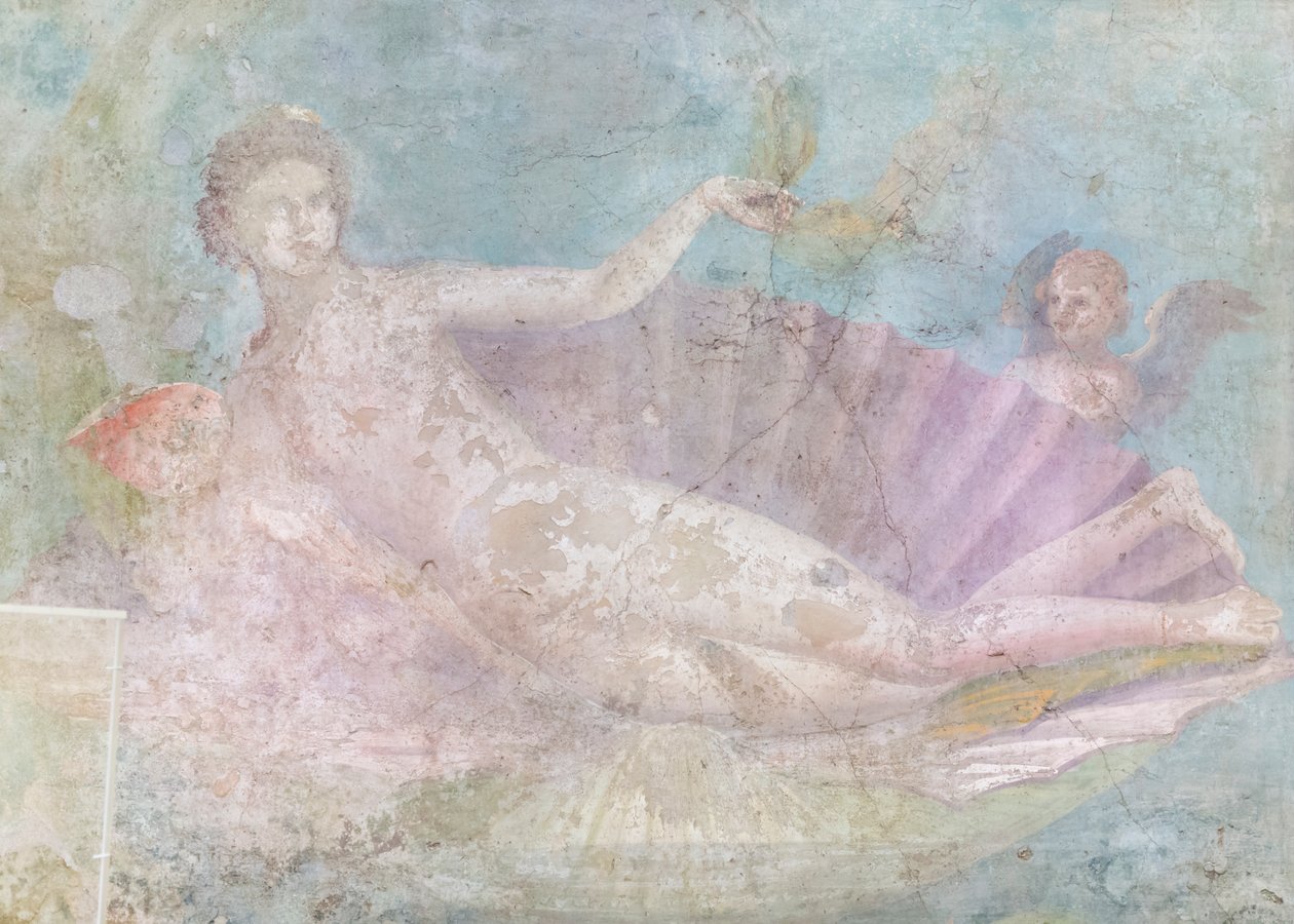 Venus på skall, maleri, 50–75 e.Kr. (freske) av Roman Roman