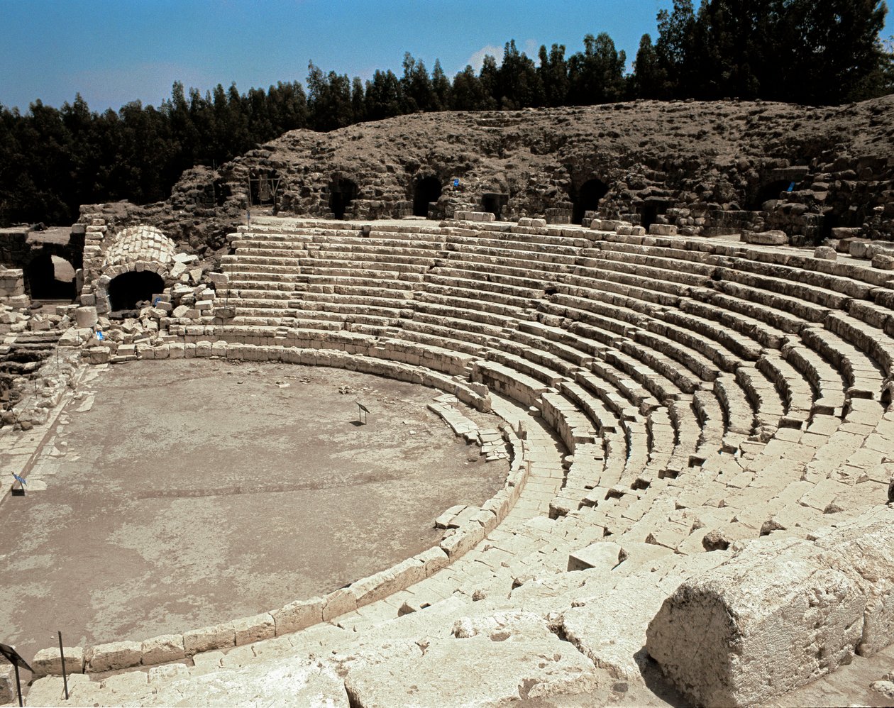 Utsikt over det romerske teateret i Scytopolis, 2. århundre f.Kr.-4. århundre e.Kr av Roman Roman