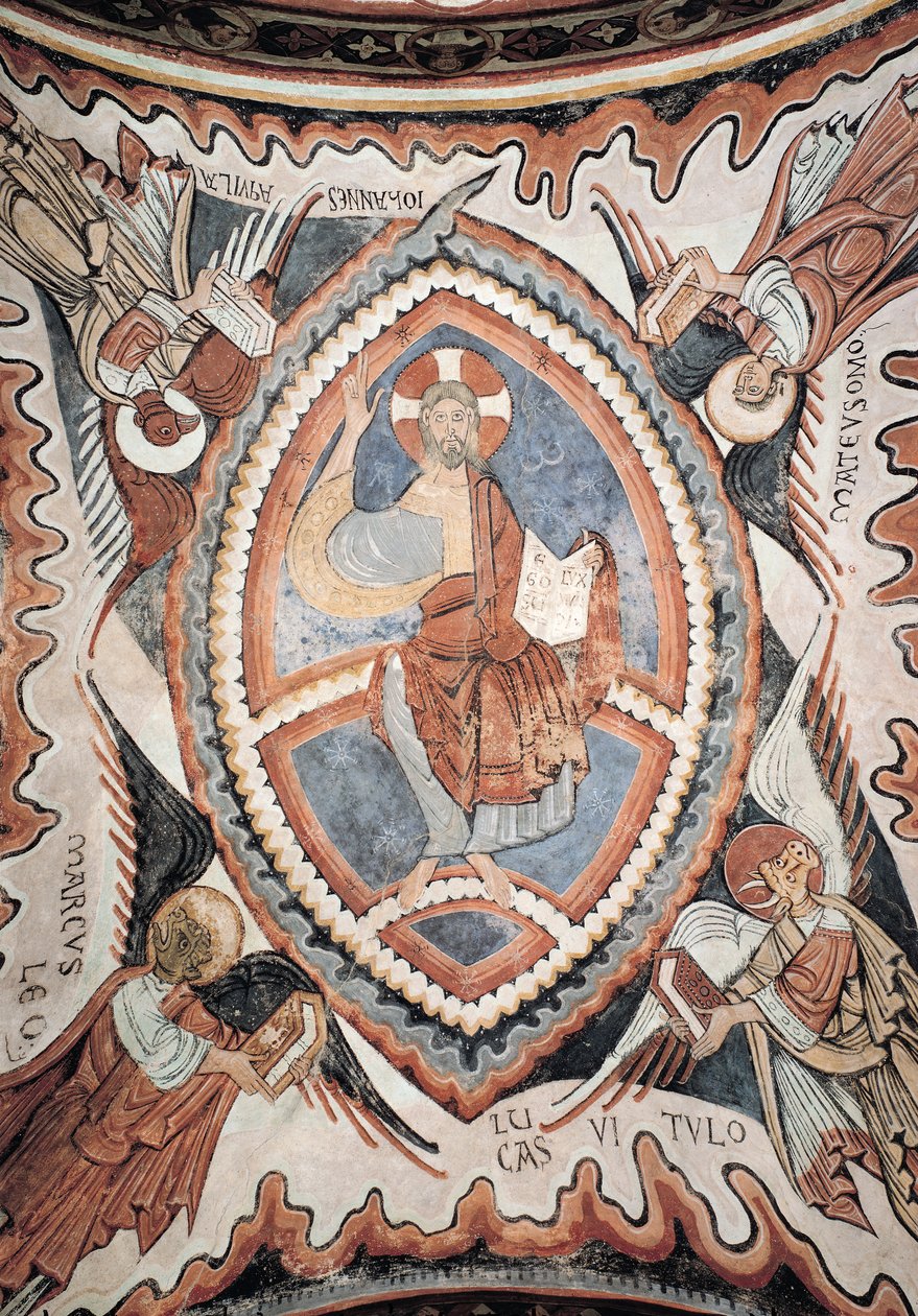 Kristus i herlighet i tetramorfen, sent på 1100-tallet av Romanesque