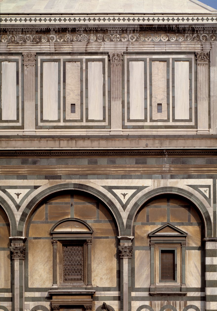 Utvendig utsikt over døperen St John the Baptist (Florence Baptistery) av Romanesque