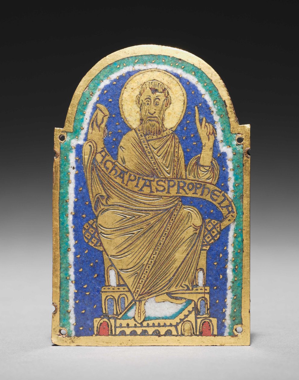 Plakett: Sittende profet fra et relikvieskrin: Achapias av Romanesque
