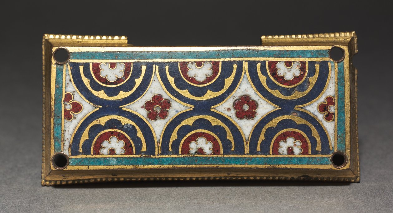 Plaque, probably from a Reliquary Shrine, c.1180-1190 (gilded copper, champlevé and cloisonné enamel) av Romanesque