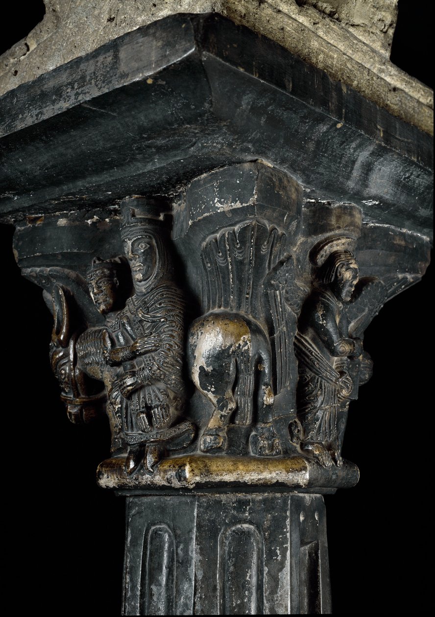 Romansk kunst: hovedstaden på 1100-tallet. Aosta, Priory of Sant 'Orso, Cloister (Italia, Aosta, Cloitre of the Prioress of Sant'Orso) av Romanesque