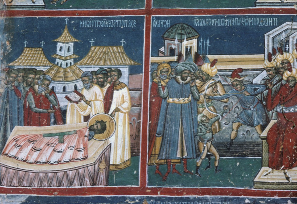 Detalj fra kirkens nordvegg, ca.1601 av Romanian School
