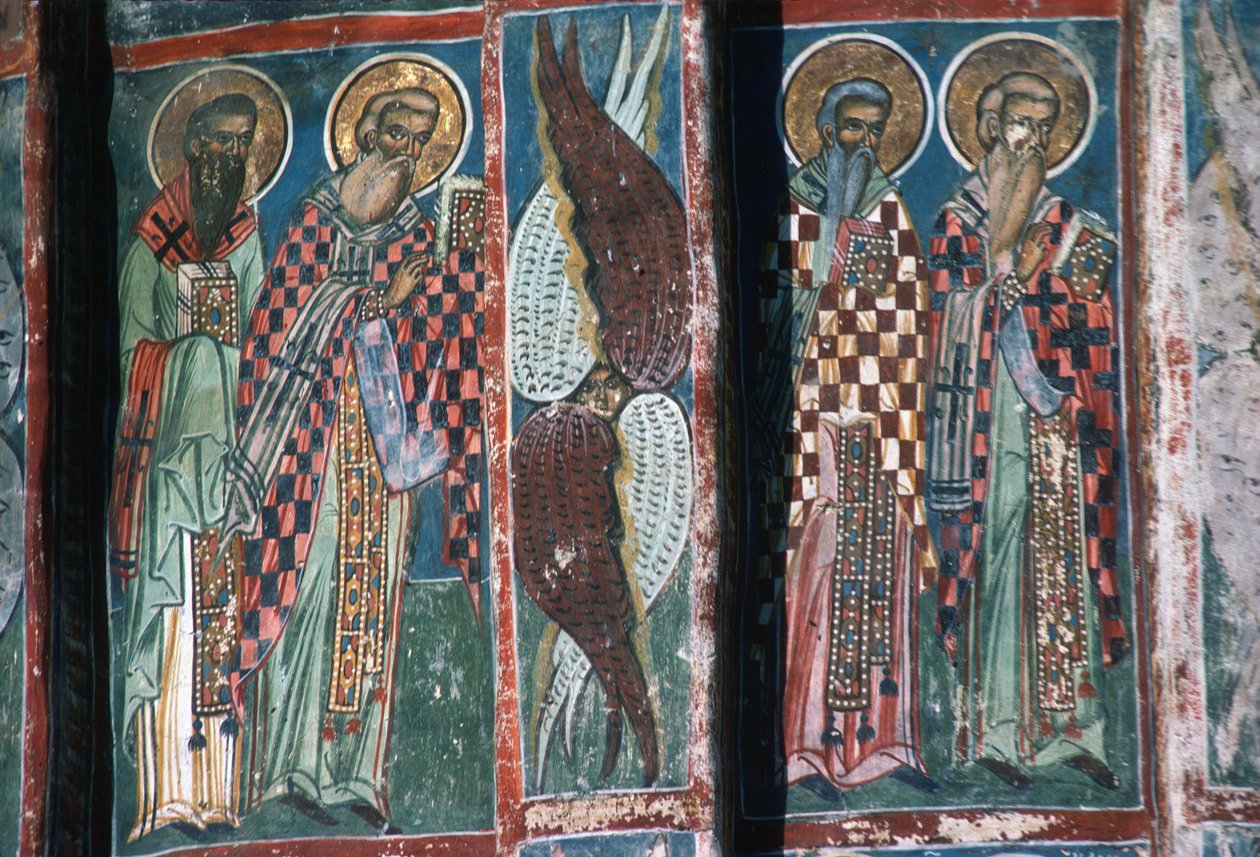 Detalj av maleri, sør apsis av kirken av Romanian School