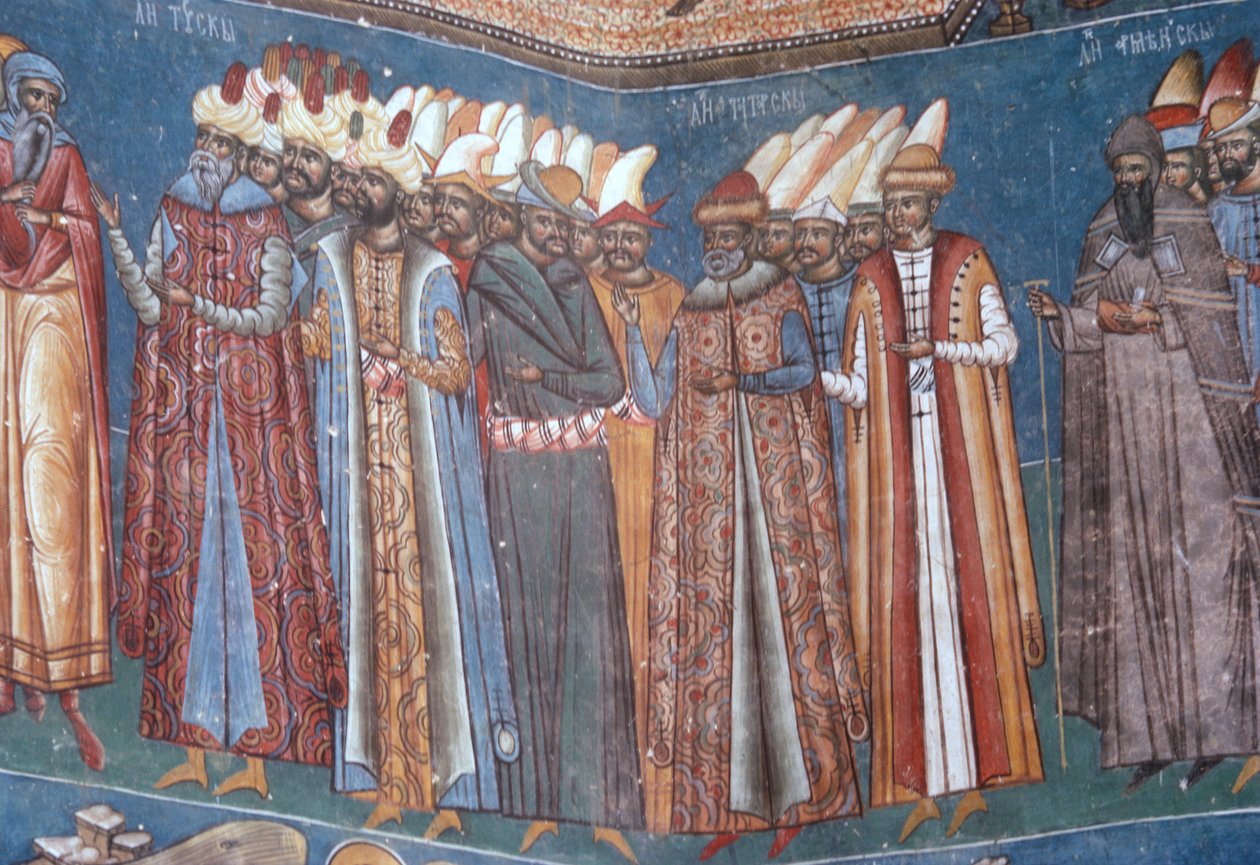 Turks, detalj fra The Last Judgement, 1547-50 av Romanian School