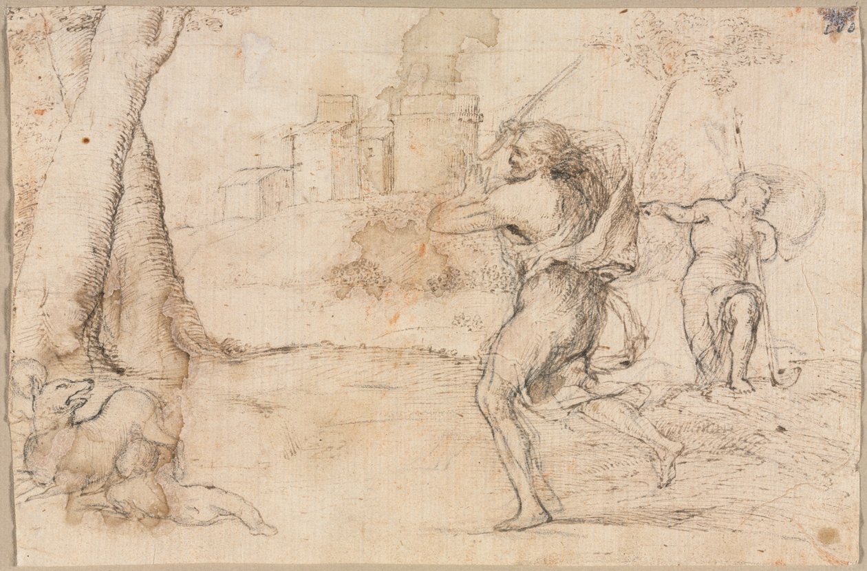 Romulus og Remus funnet av Faustulus, ca. 1535 av Romanino