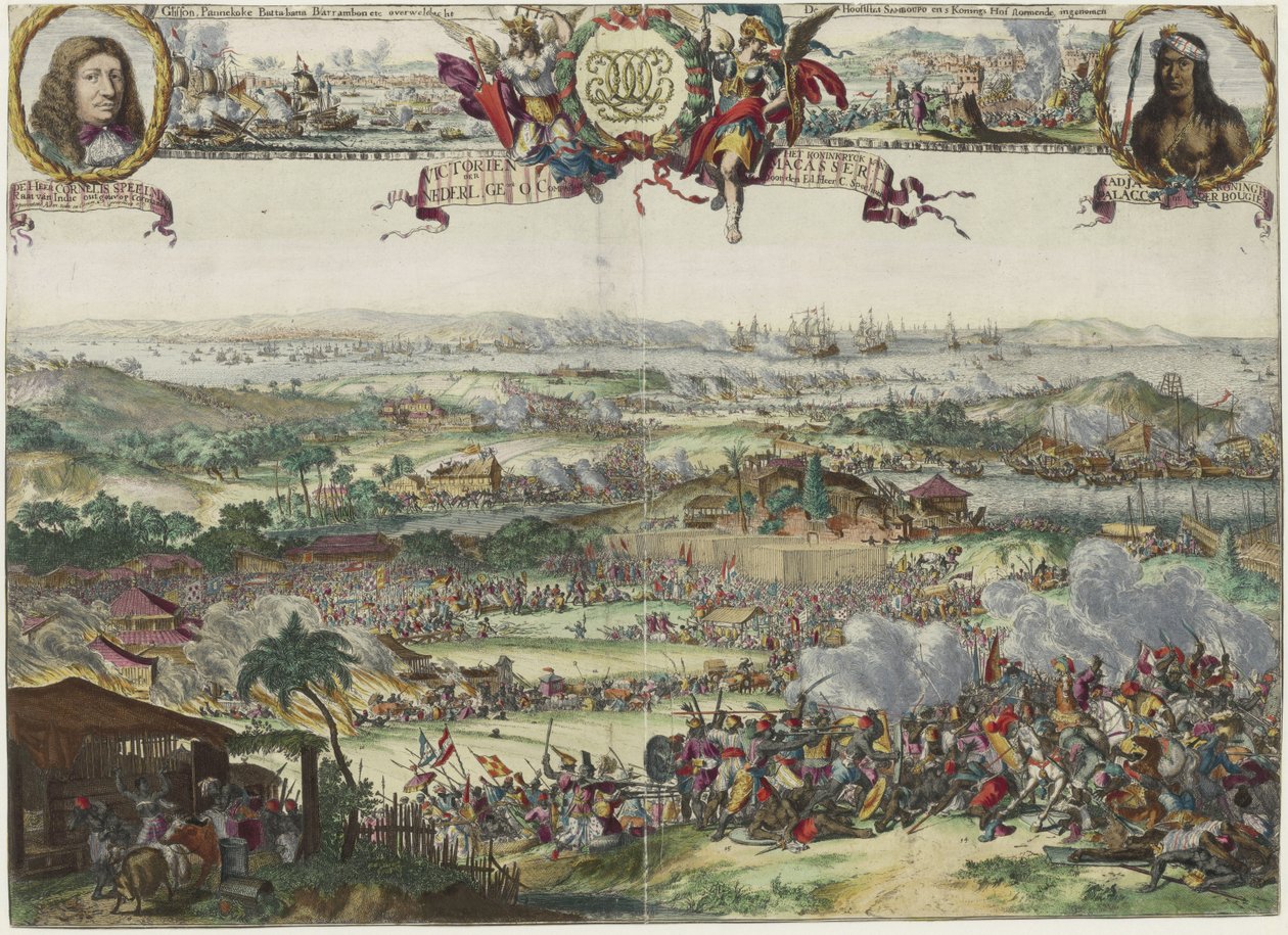 Fangsten av Macassar av Speelman fra 1666 til 1669 av Romeyn de Hooghe