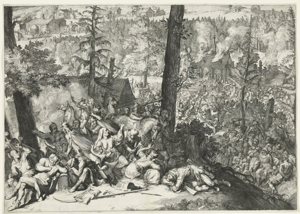 Seier til hertug Karl V av Lorraine og markgreve Louis Willem van Baden-Baden over tyrkerne, 1687 av Romeyn de Hooghe (attributed to)