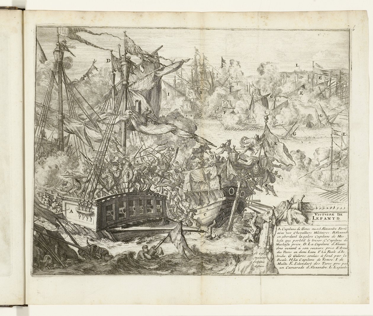 Slaget ved Lepanto, 1571 Victoire de Lepanto (tittel på objekt) Guerres de Flandres (serietittel) av Romeyn de Hooghe (attributed to)