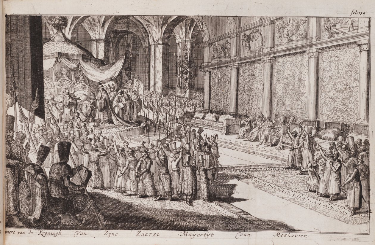 En scene ved det kongelige hoffet til tsar Alexis Mikhailovich, 1677 av Romeyn de Hooghe