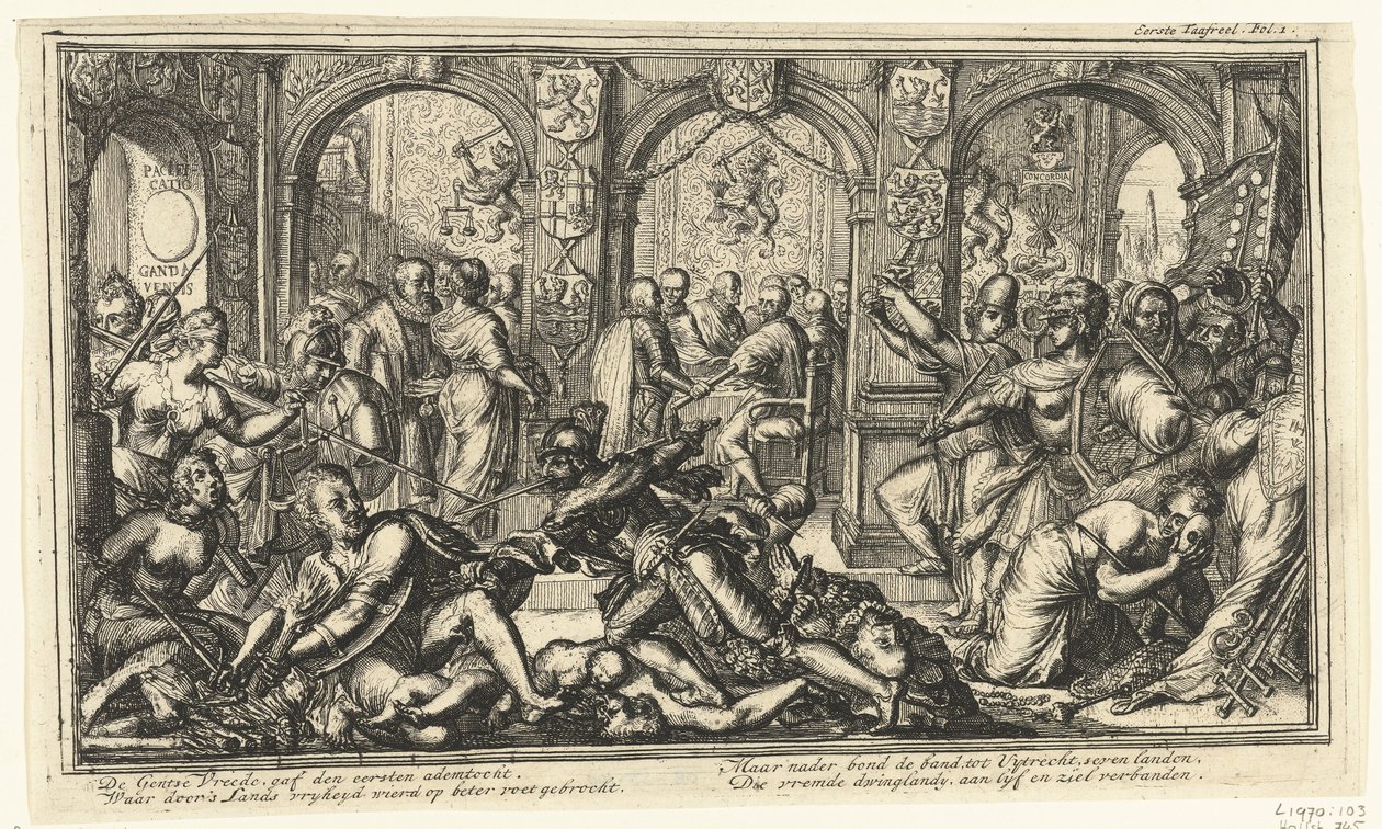 Allegory of Union of Utrecht, 1579 av Romeyn de Hooghe