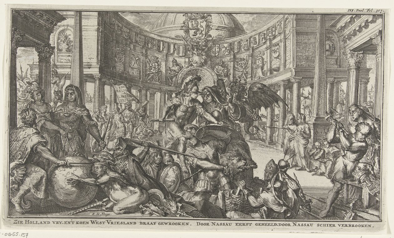 Allegori om Nassaus rolle i republikkens enhet av Romeyn de Hooghe