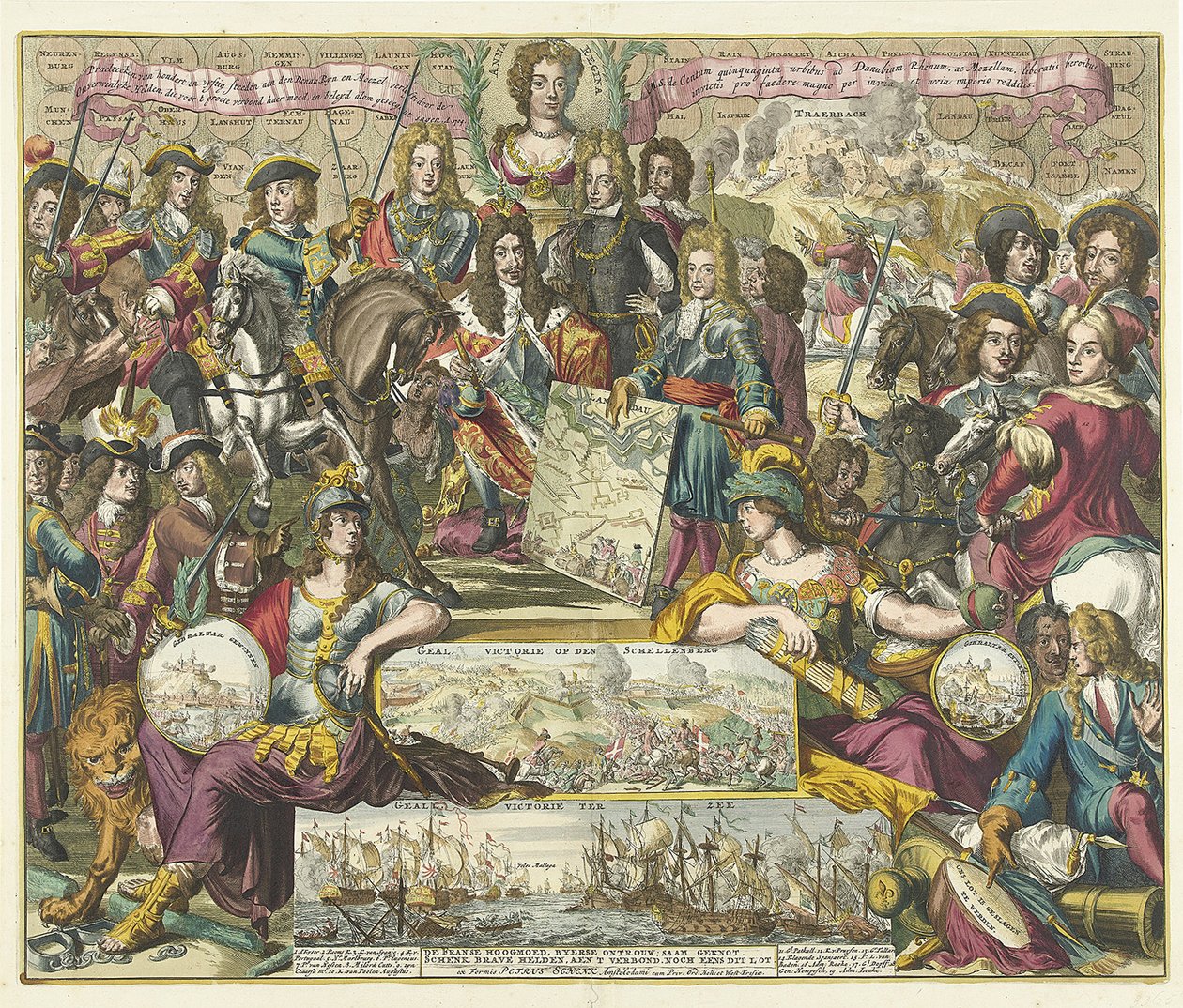 Allegori om de alliertes seier i 1704, 1704-1705 av Romeyn de Hooghe
