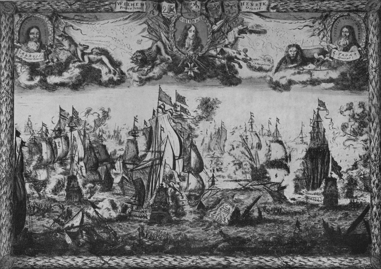Slaget ved Texel, c1675 av Romeyn de Hooghe