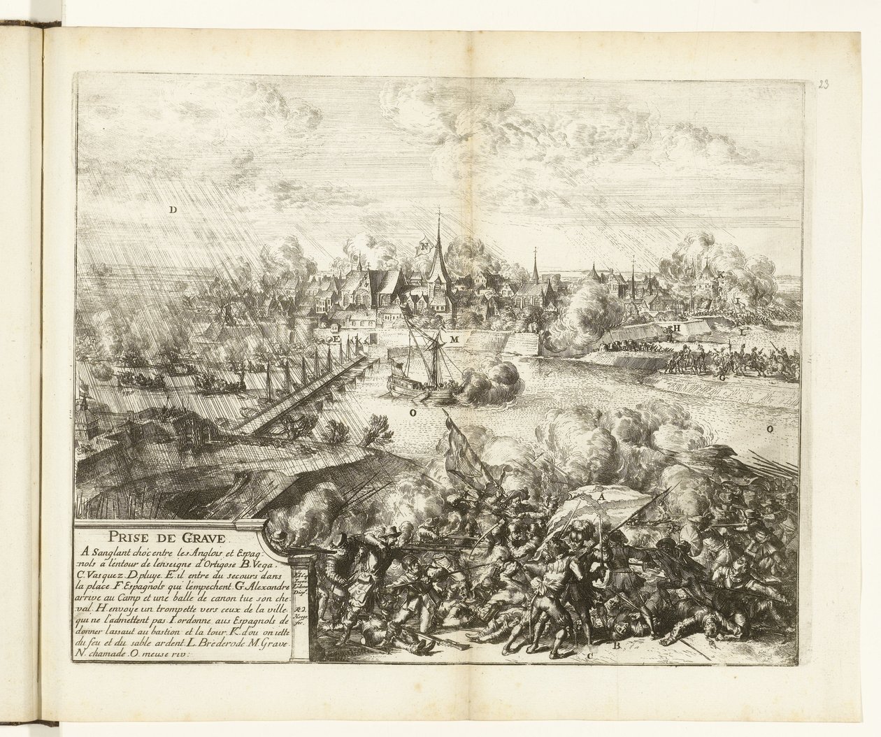 Beleg en inname van Grave, 1586 Opptak (tittel på objekt) Wars of Flanders (serietittel) av Romeyn de Hooghe