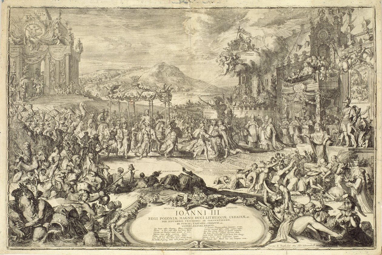 Kroningsinntreden av Johannes III (1629-96) i Polen, 1675 av Romeyn de Hooghe