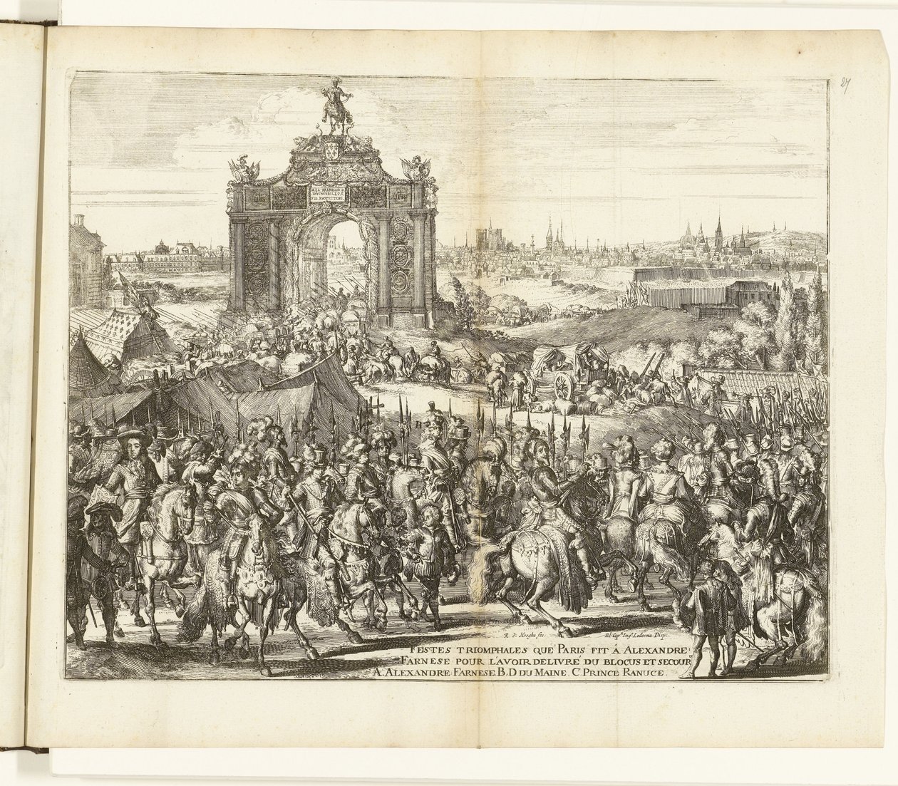 Festlig inngang fra Farnese etter lettelsen av Paris, 1590 Festes triomphales que Paris fit à Alexandre Farnese pour l
