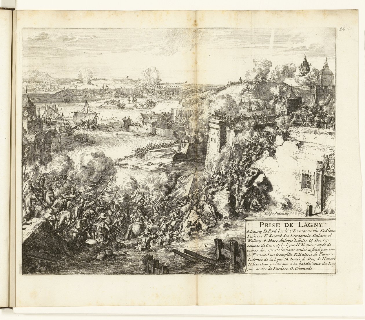 Inname van Lagny, 1589-1590 Capture of Lagny (tittel på objekt) Wars of Flanders (serietittel) av Romeyn de Hooghe