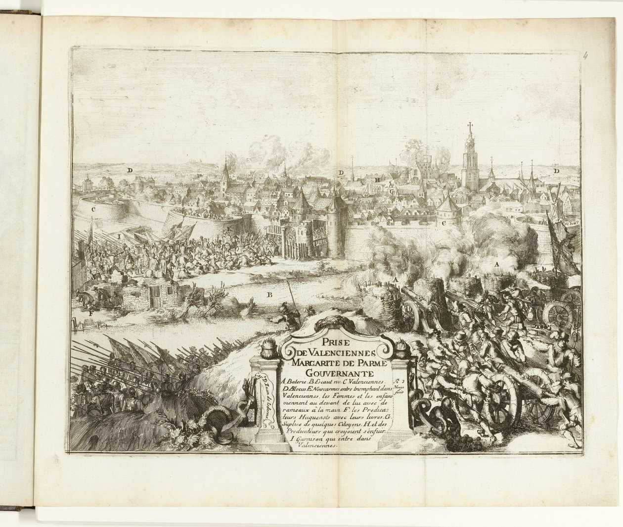 Inname van Valenciennes, 1567 Capture of Valenciennes (tittel på objekt) Wars of Flanders (serietittel) av Romeyn de Hooghe