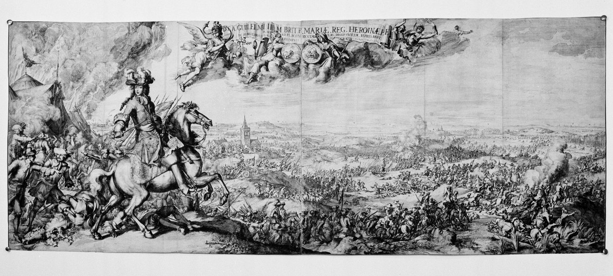 Kong William III i slaget ved Boyne, 1. juli 1690 av Romeyn de Hooghe