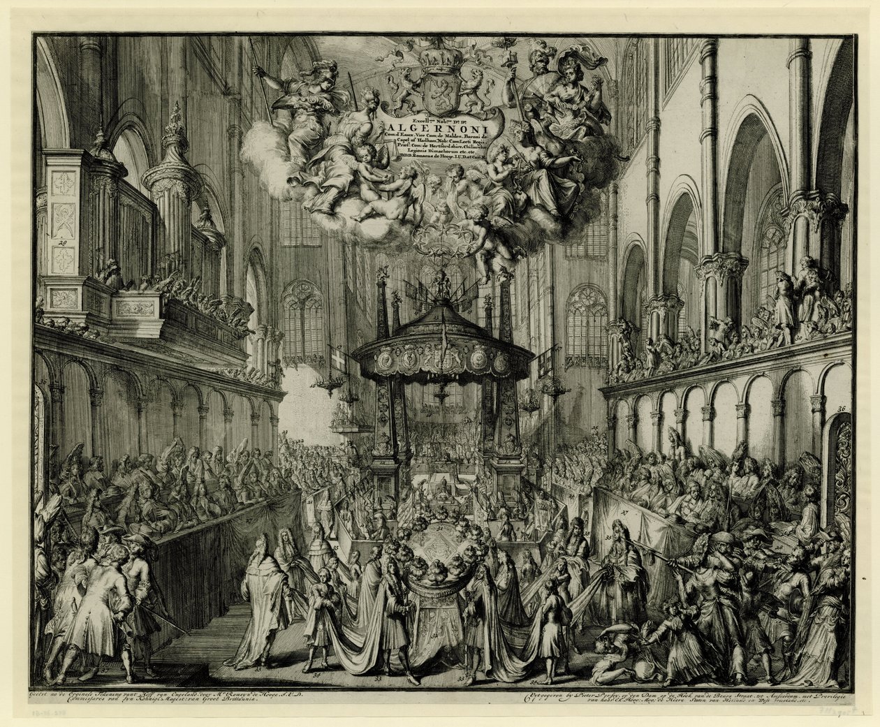Choir of Westminster Abbey med dronningens begravelsesseremoni, 1695 In